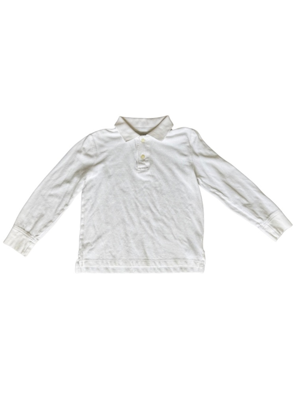 Gap Kids Boys White Long Sleeve Polo Shirt Size Medium School Uniform